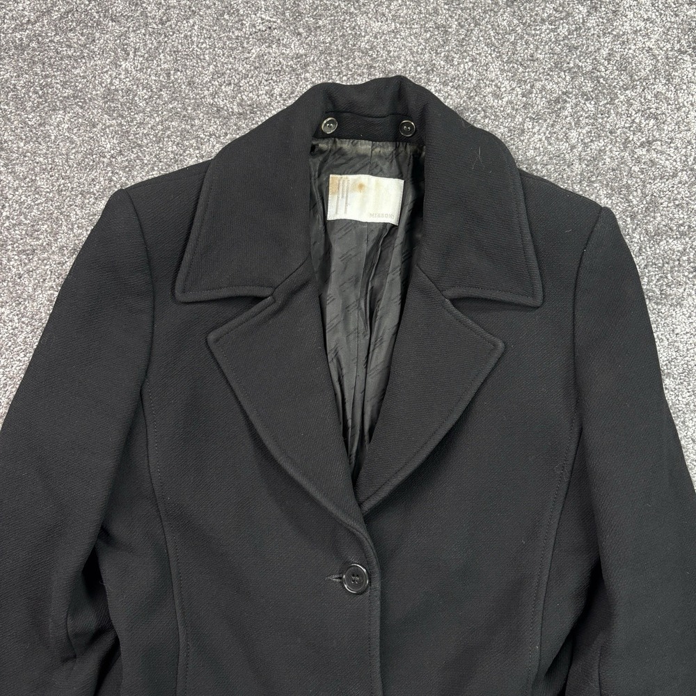 Missoni Black Wool Peacoat Overcoat Women's 40 Made In Italy Designer Jacket - Picture 3 of 16
